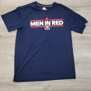 adidas Navy Short-Sleeve 'Men In Red' Graphic Tee